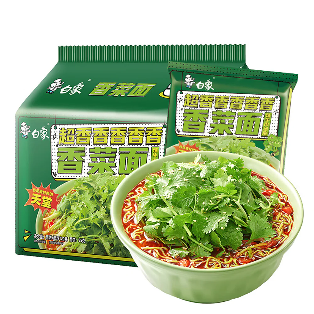 Baixiang Super Fragrant Cilantro Noodles 115g x 5 Packs