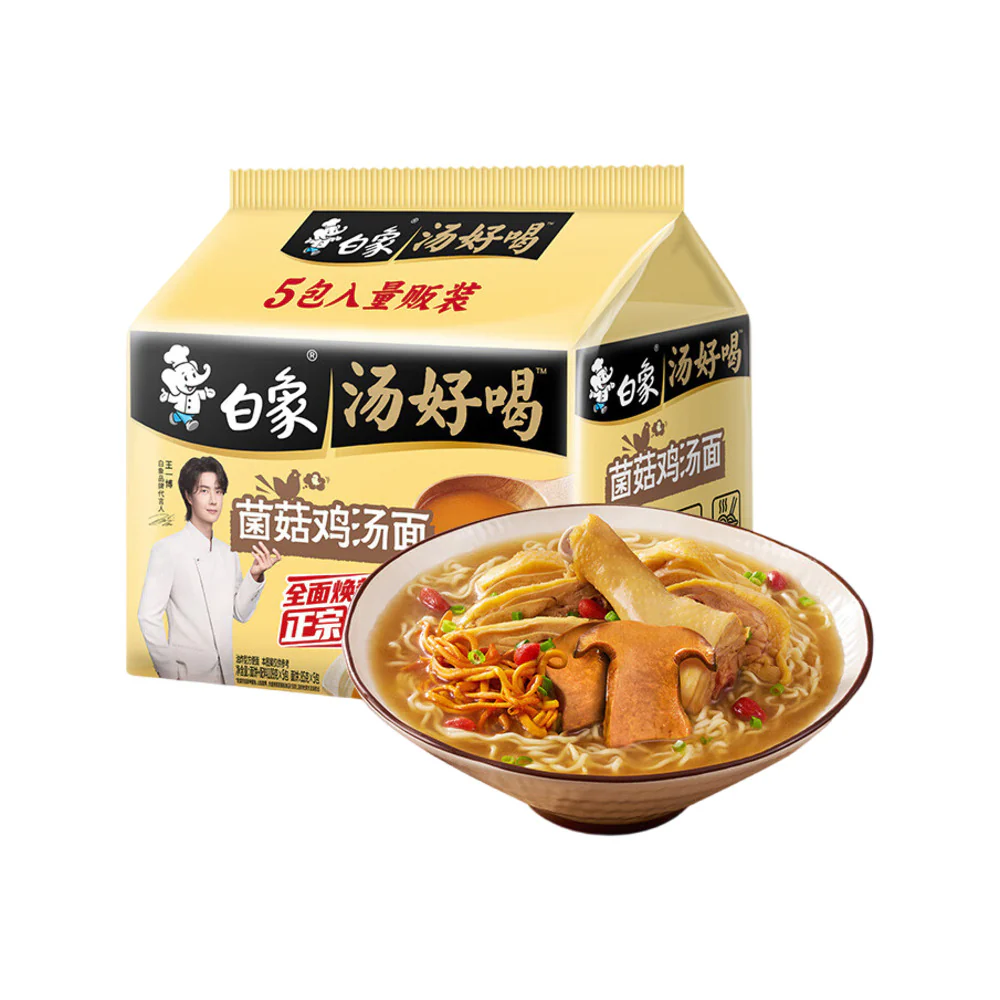 Baixiang Tang Hao He Mushroom Chicken Soup Instant Noodles 109g x 5 Pack