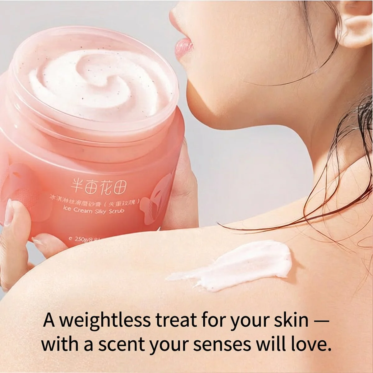 Little Dream Garden Ice Cream Silky Scrub - Weightless Rose - 250g - Image 2