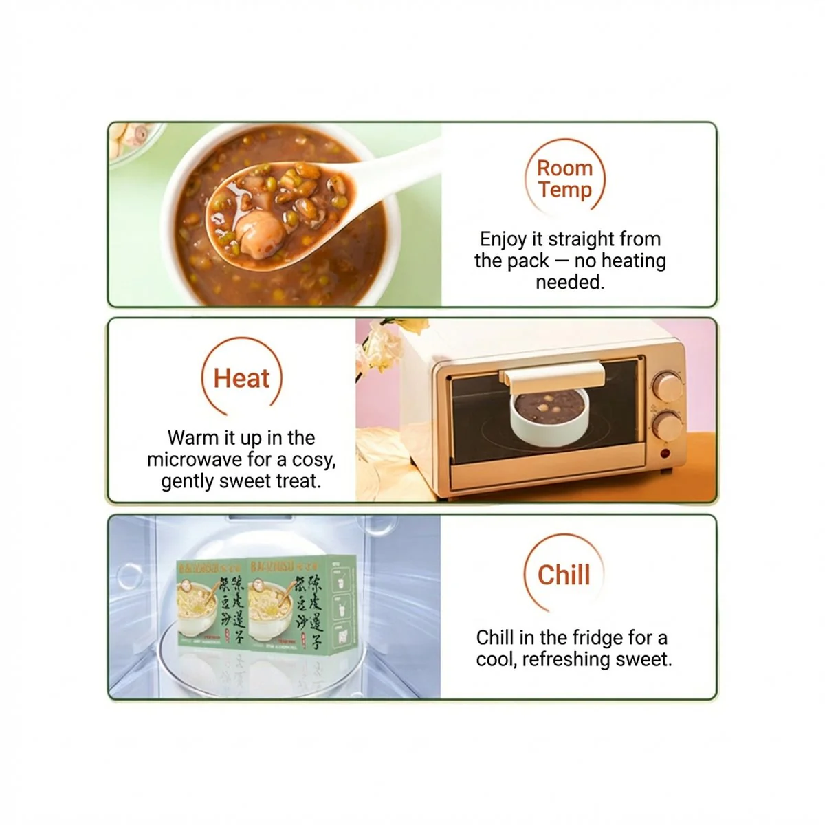 BAOZHISU Mung Bean Dessert Soup with Lotus Seeds & Chenpi 195g - Image 5