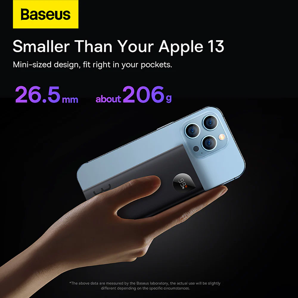 Baseus Adaman2 Digital Display Fast Charge Power Bank 10000mAh 30W - Black - Image 3
