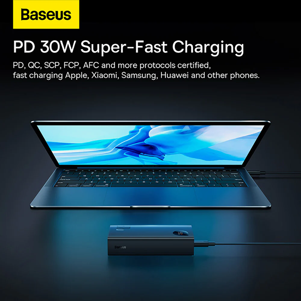Baseus Adaman2 Digital Display Fast Charge Power Bank 10000mAh 30W - Black - Image 4