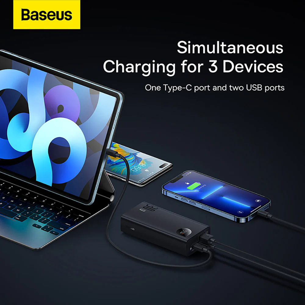 Baseus Adaman2 Digital Display Fast Charge Power Bank 10000mAh 30W - Black - Image 5