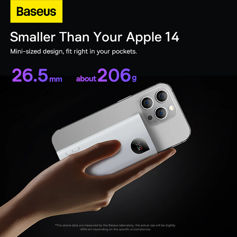 Baseus Adaman2 Digital Display Fast Charge Power Bank 10000mAh 30W - White - Image 3