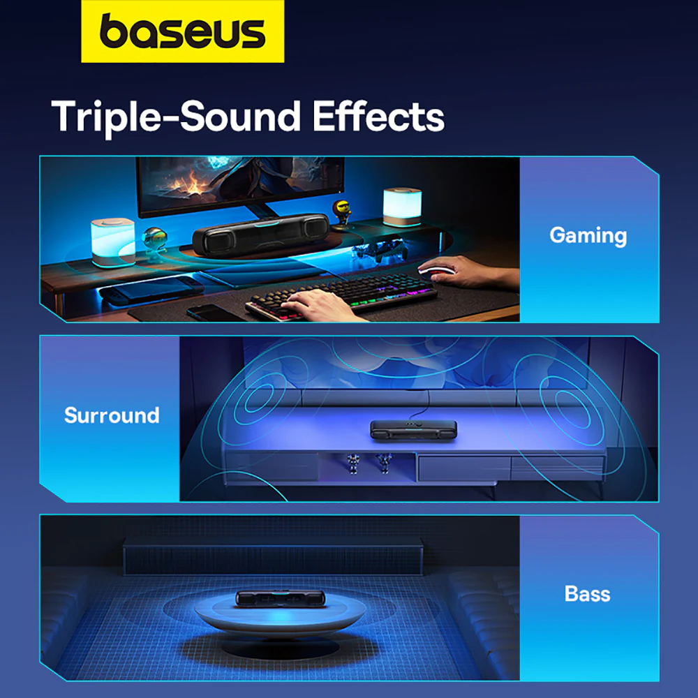 Baseus AeQur Series DS10 Desk Mini Soundbar - Starry Black - Image 3