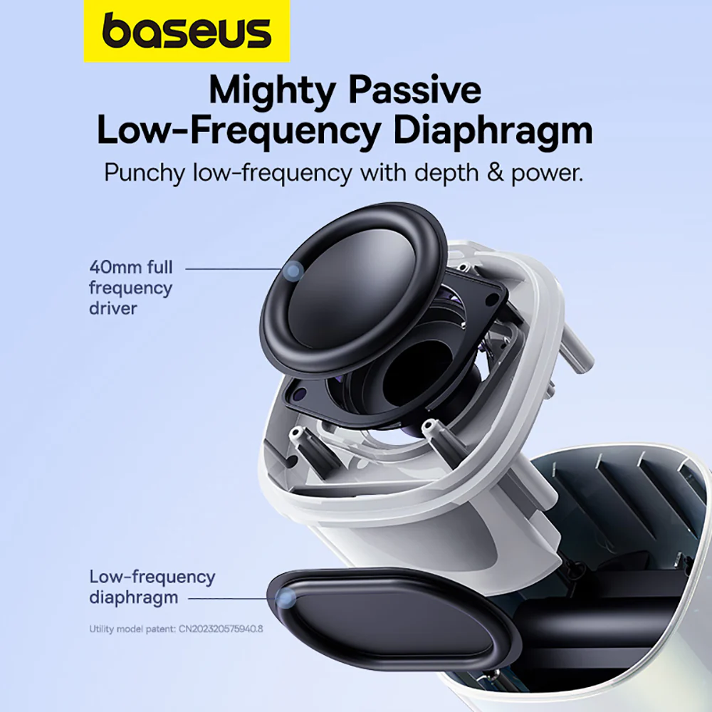 Baseus AeQur Series V2 Portable Bluetooth Speaker - Moon White - Image 4