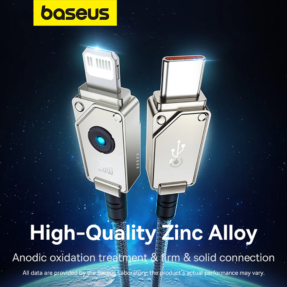 Baseus Aerospace Series Fast Charging Cable Type-C to iP 20W 1m Starlight White - Image 5