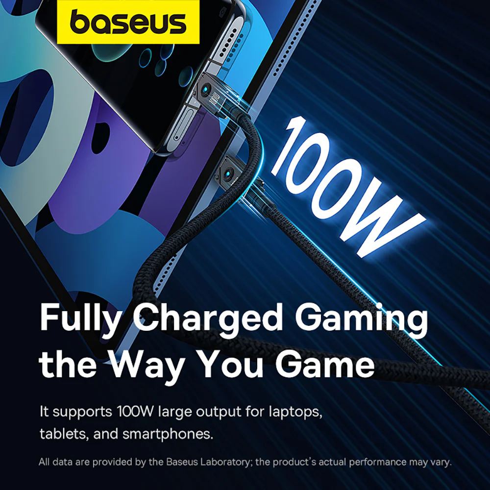 Baseus Aerospace Series Fast Charging Cable Type-C to Type-C 100W 1m - Starry Black - Image 3