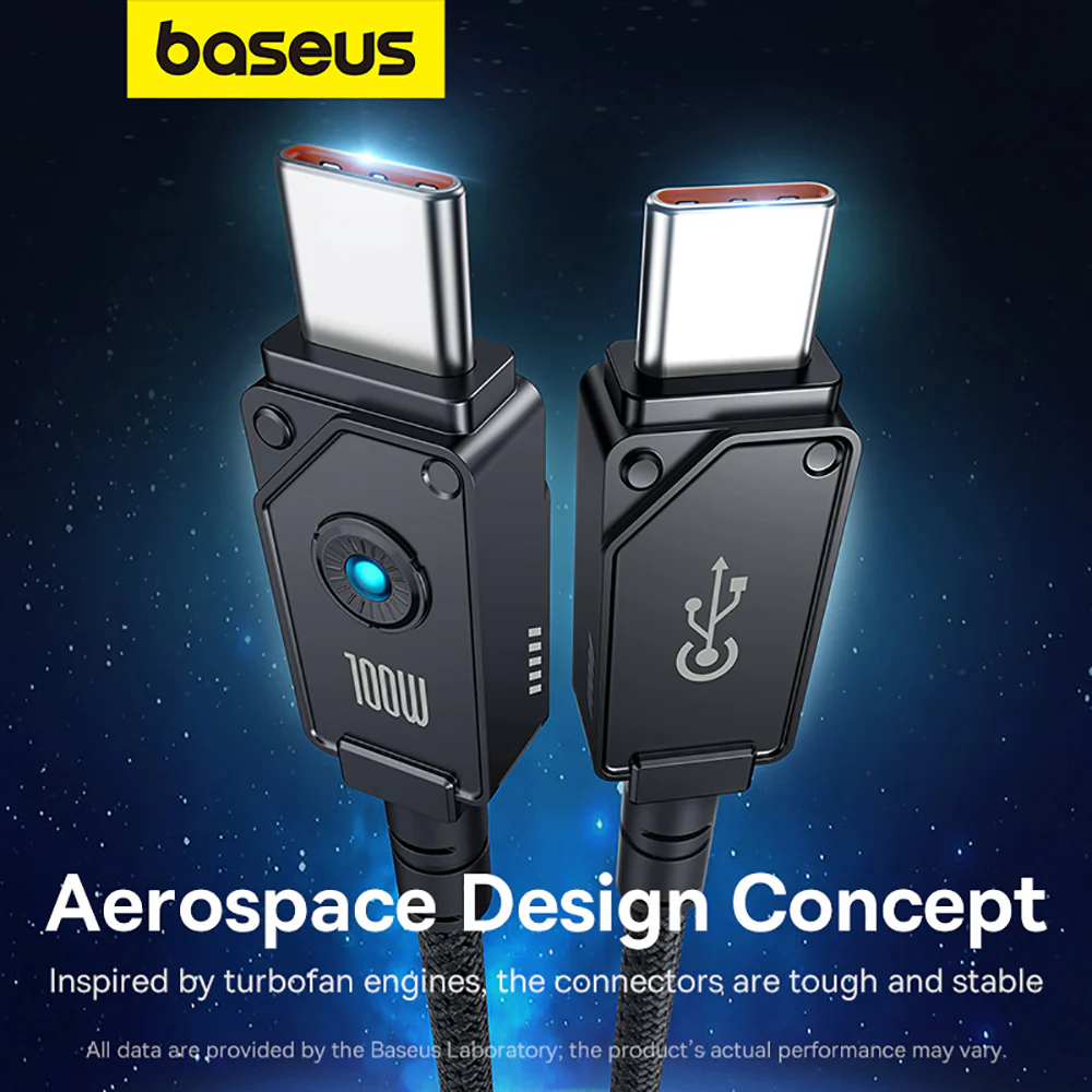 Baseus Aerospace Series Fast Charging Cable Type-C to Type-C 100W 1m - Starry Black - Image 5