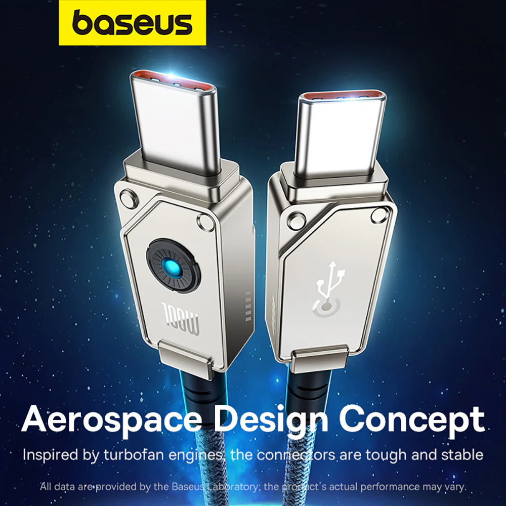 Baseus Aerospace Series Fast Charging Cable Type-C to Type-C 100W 2m Starlight White - Image 5