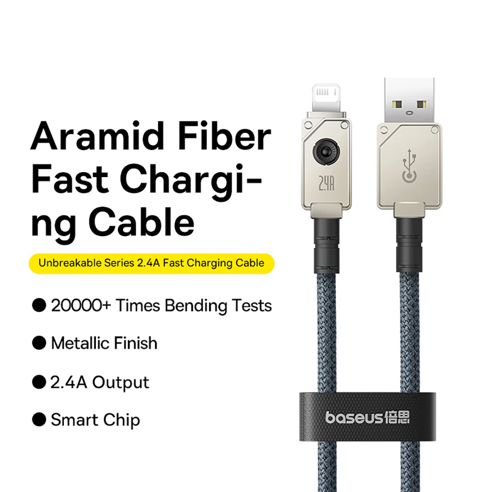 Baseus Aerospace Series Fast Charging Cable USB to iP 2.4A 2m Starlight White