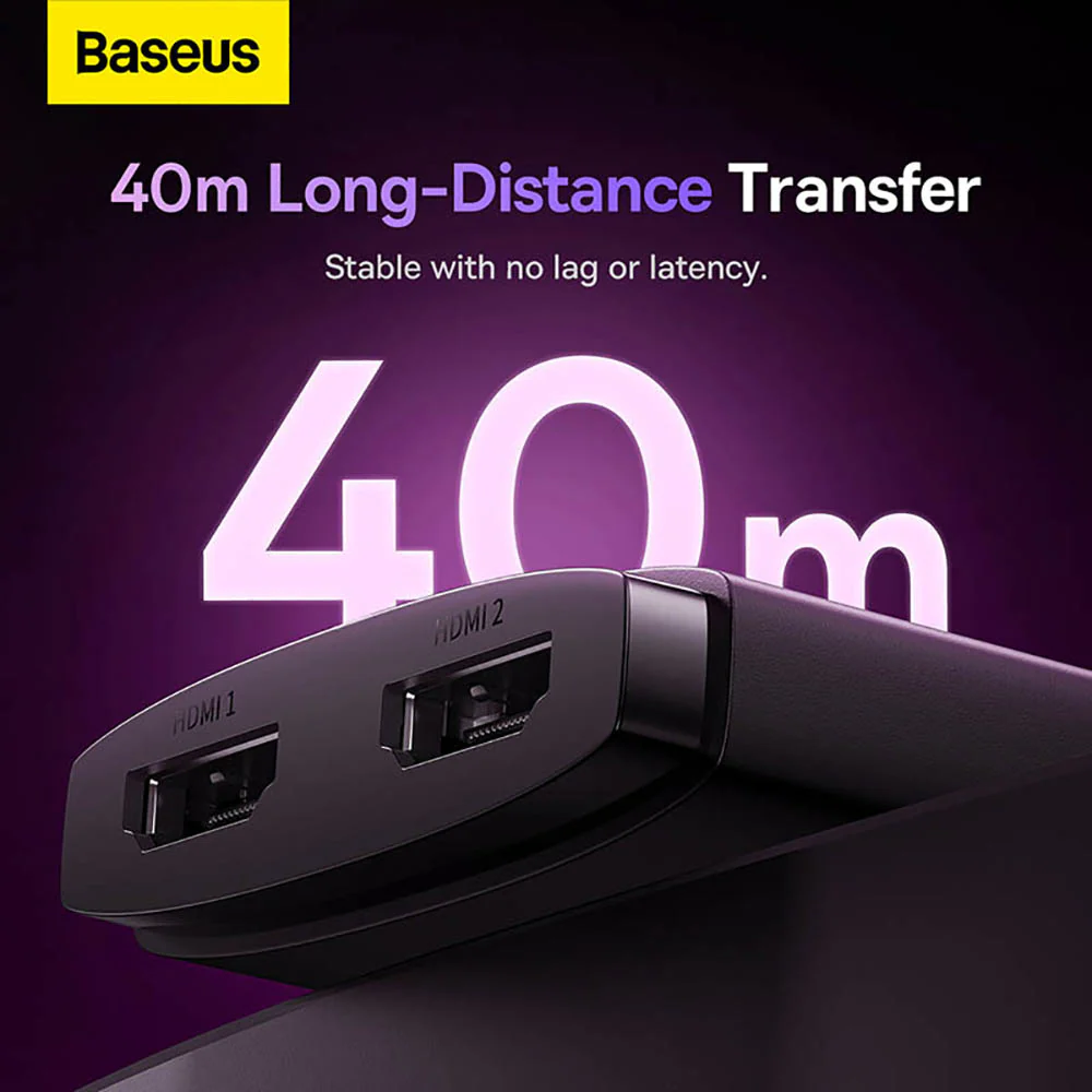 Baseus AirJoy Series 2-in-1 Bidirectional HDMI Switch with 1m Cable - Starry Black - Image 4