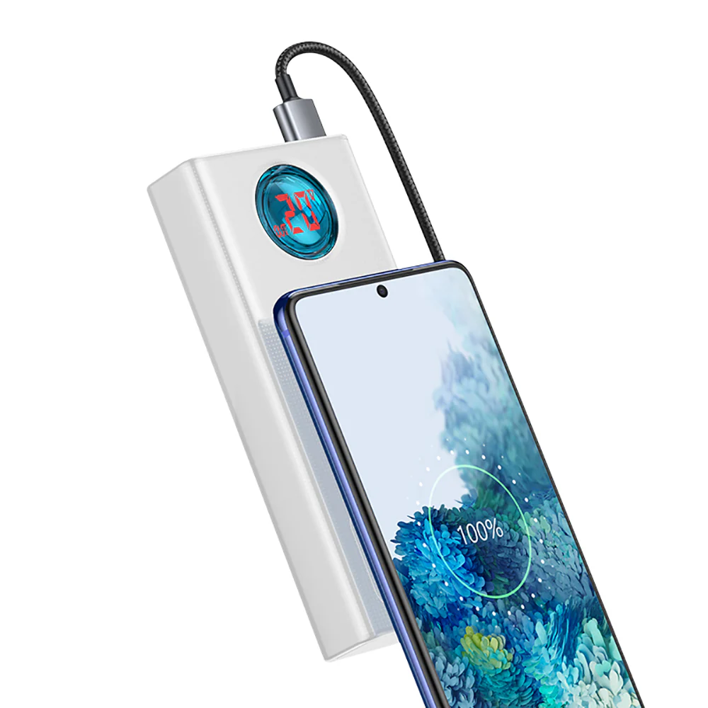 Baseus Amblight Digital Display Quick Charge Power Bank 30000mAh 65W - White - Image 2