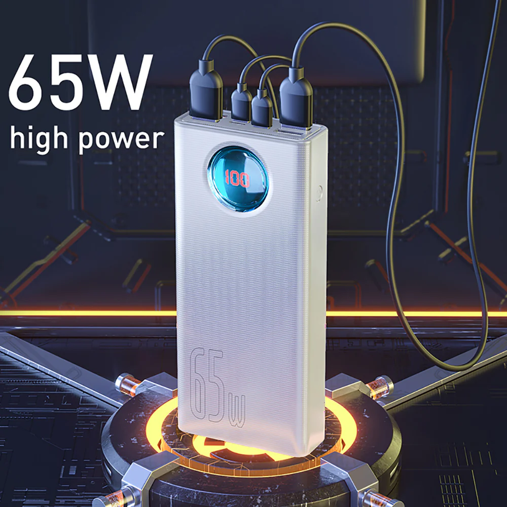 Baseus Amblight Digital Display Quick Charge Power Bank 30000mAh 65W - White - Image 3
