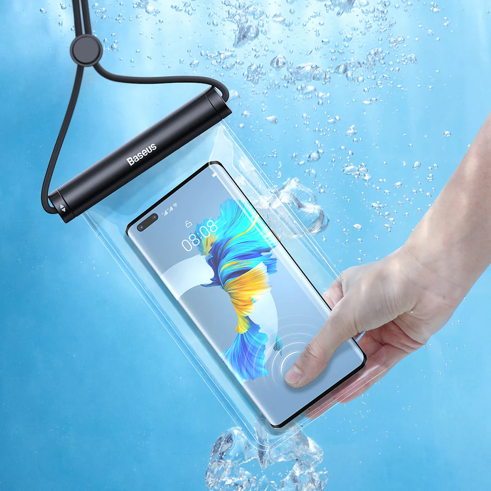 Baseus AquaGlide Waterproof Phone Pouch with Cylindrical Slide Lock - Starry Black - Image 5