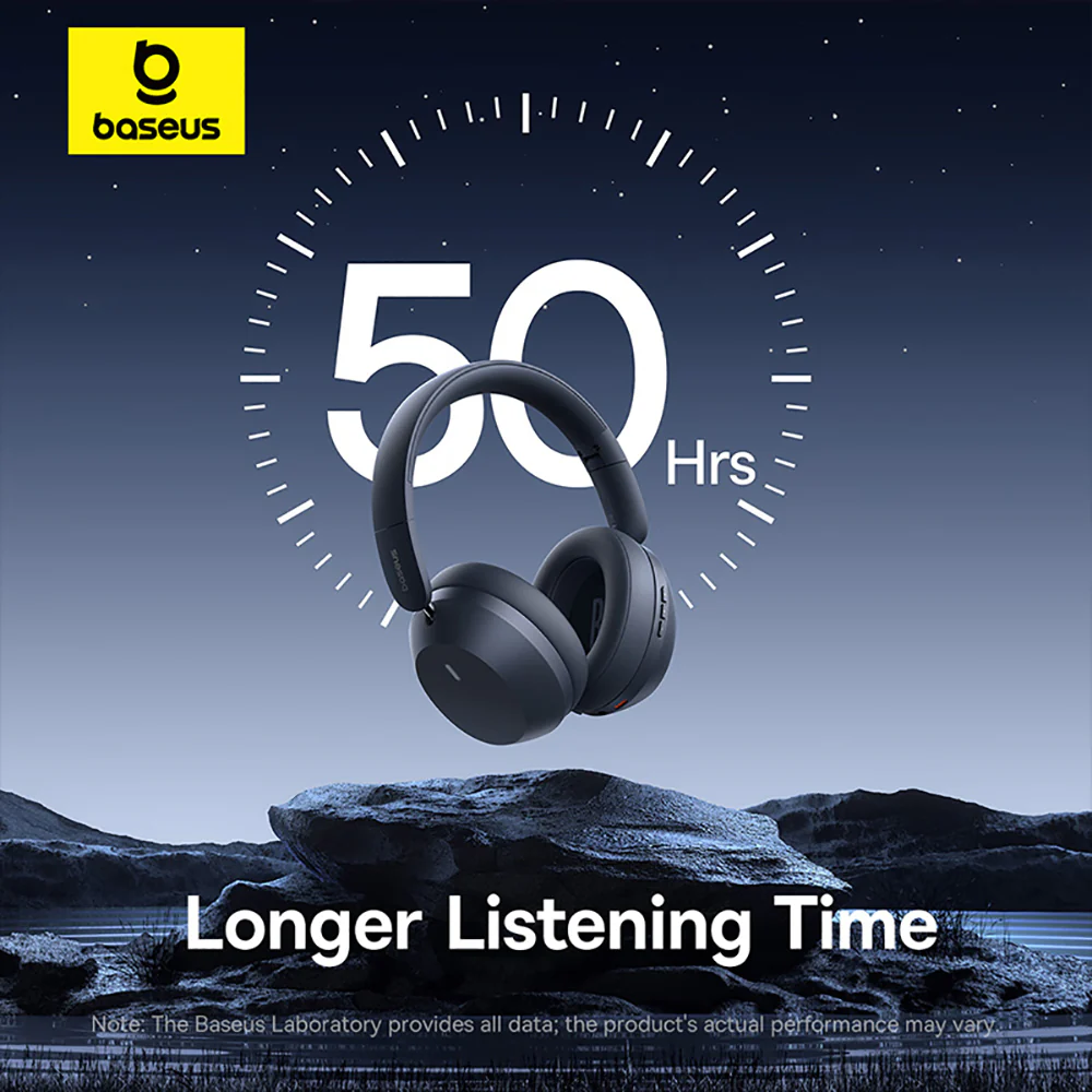 Baseus Bass 35 Max Wireless Headphones - Cold Mountain Gray - Image 4