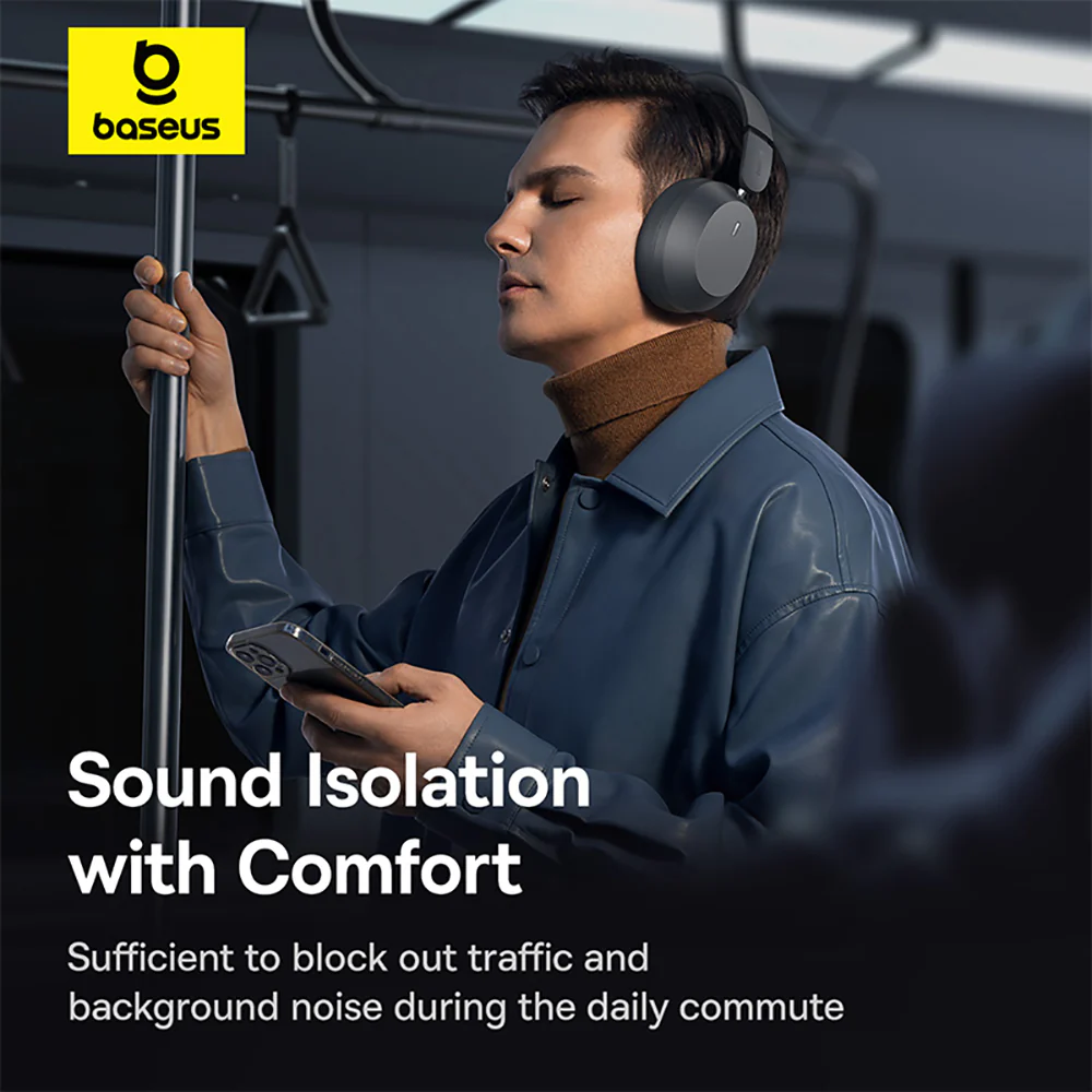 Baseus Bass 35 Max Wireless Headphones - Cold Mountain Gray - Image 5