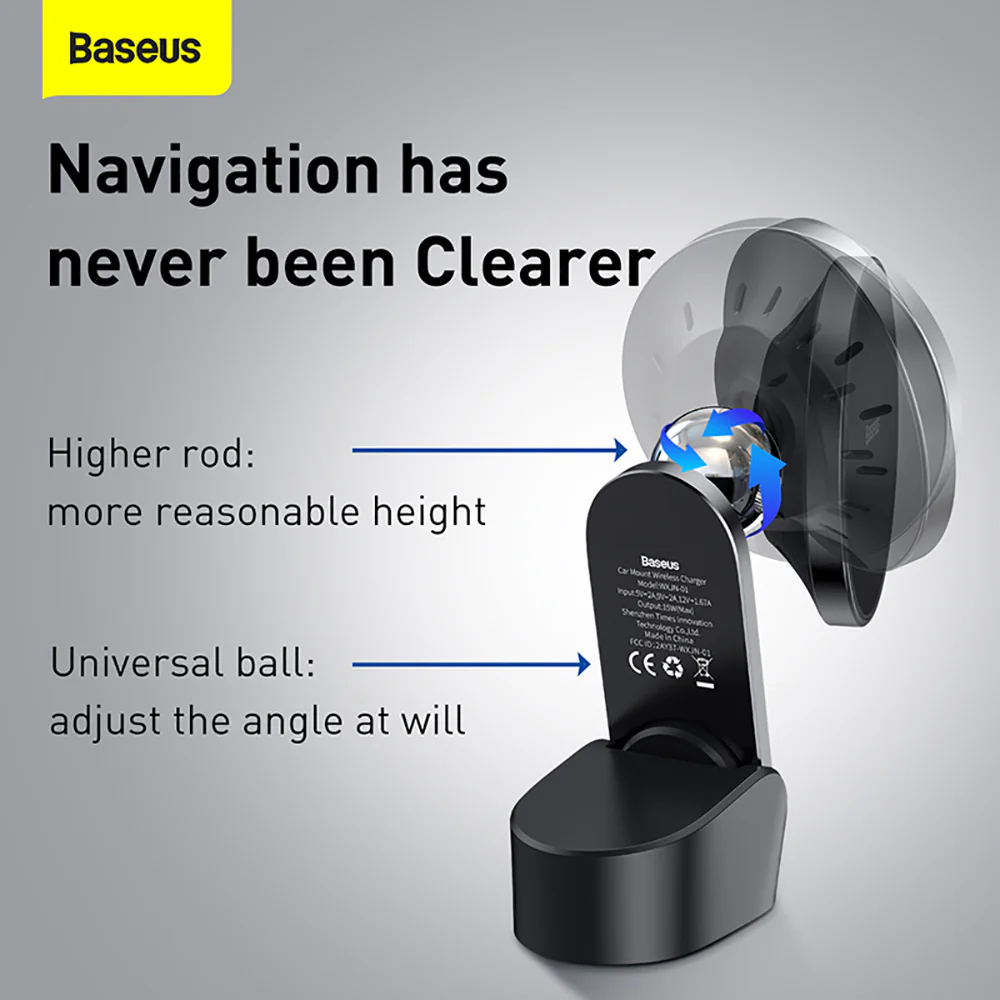 Baseus Big Energy Magnetic Car Mount Wireless Charger - Black - Image 2