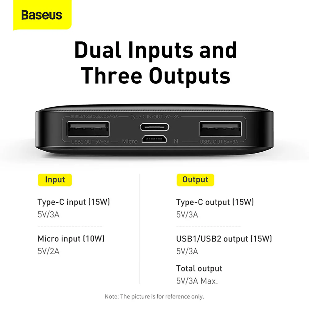 Baseus Bipow Digital Display Power Bank 10000mAh 15W - Black - Image 4