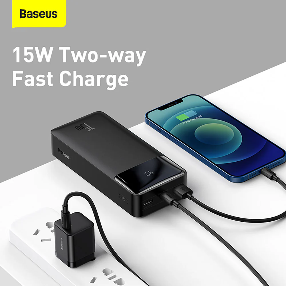 Baseus Bipow Digital Display Power Bank 30000mAh 15W - Black - Image 3