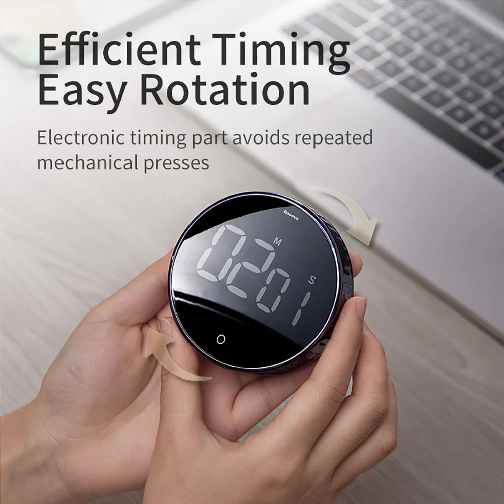 Baseus Black Rotating Countdown Timer - Image 4