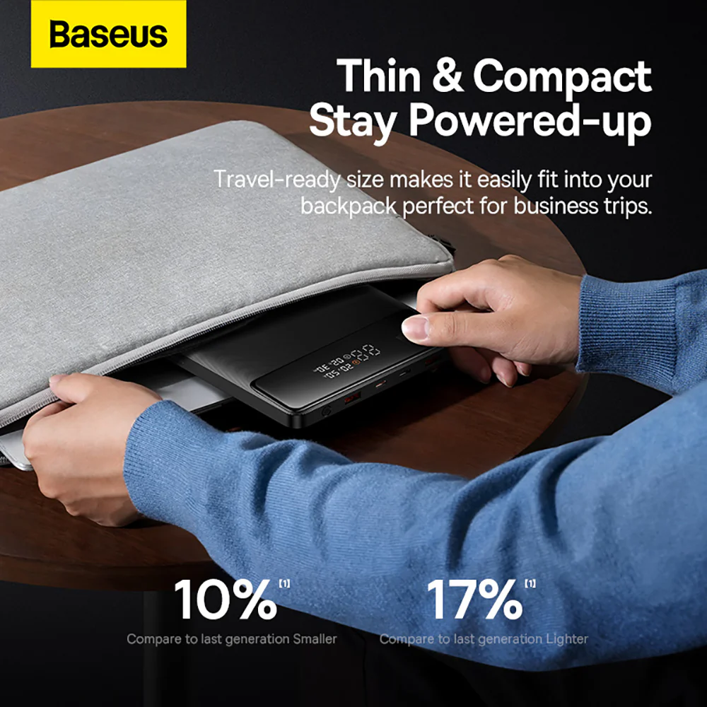 Baseus Blade High Power Digital Display Fast Charge Power Bank HD Edition 20000mAh 100W - Black - Image 2