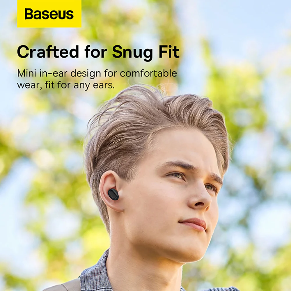 Baseus Bowie EZ10 TWS True Wireless Bluetooth Earphones - Starry Black - Image 2