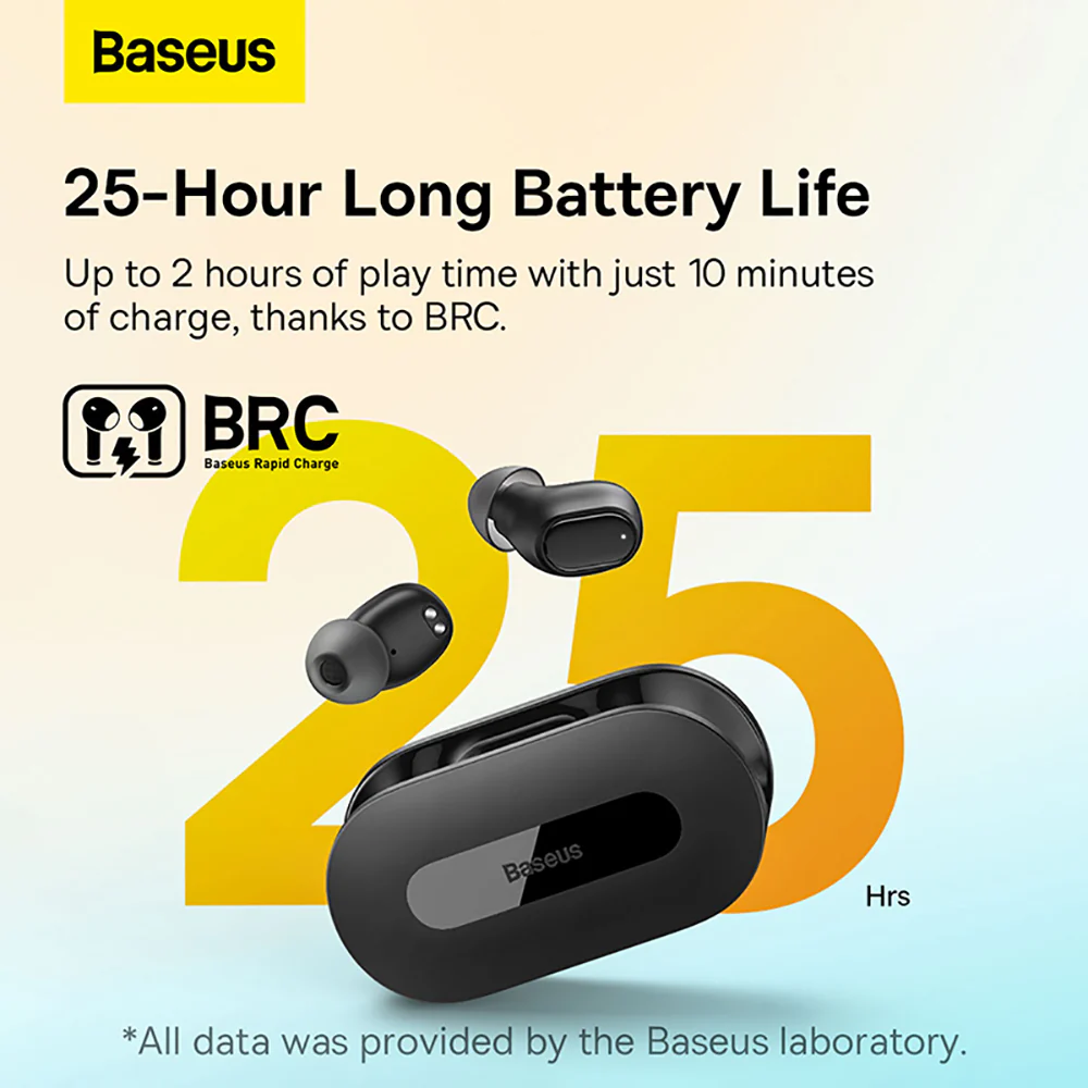 Baseus Bowie EZ10 TWS True Wireless Bluetooth Earphones - Starry Black - Image 3