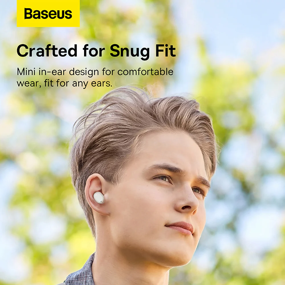 Baseus Bowie EZ10 TWS True Wireless Earphones - Starlight White - Image 2