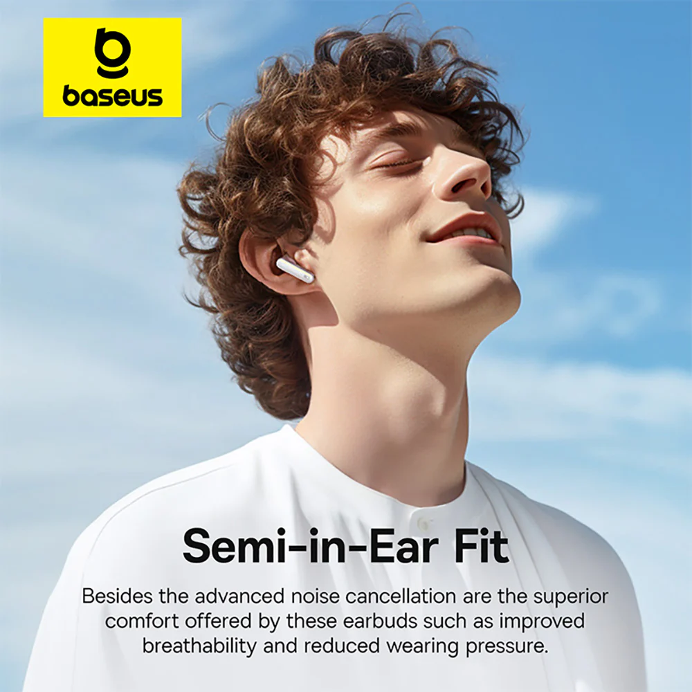 Baseus Bowie M3 TWS Bluetooth Earbuds - Moon White - Image 2