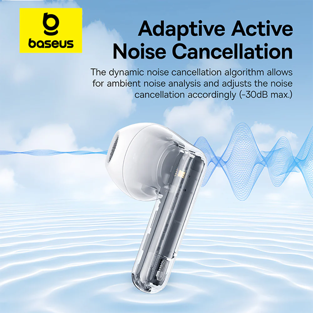 Baseus Bowie M3 TWS Bluetooth Earbuds - Moon White - Image 3