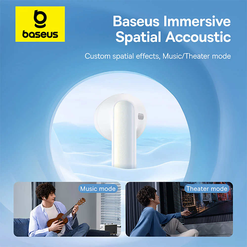 Baseus Bowie M3 TWS Bluetooth Earbuds - Moon White - Image 5