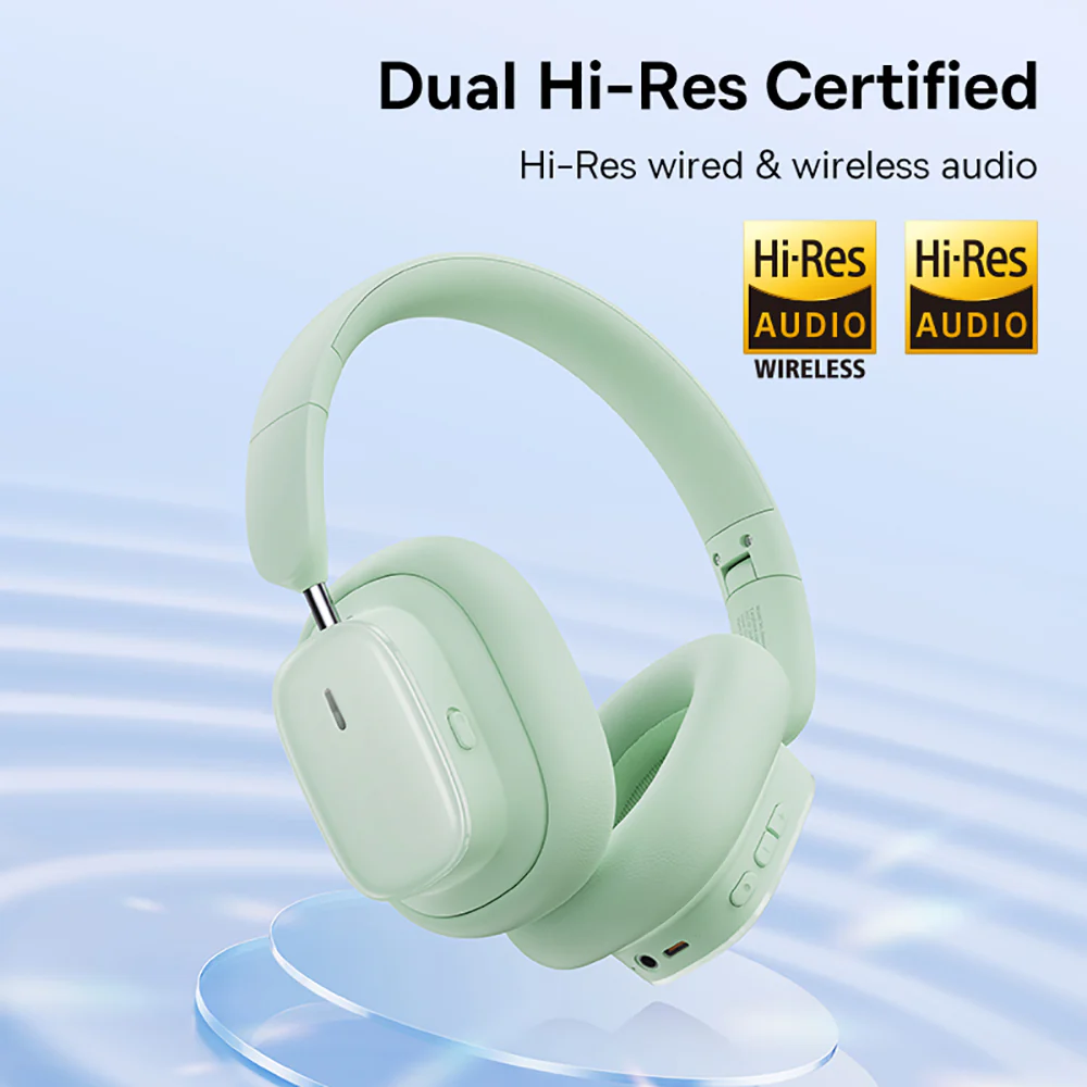 Baseus Bowie Series H1i Over-Ear Noise Cancelling Bluetooth Headphones - Photosynthetic Green (International Version) - Image 2