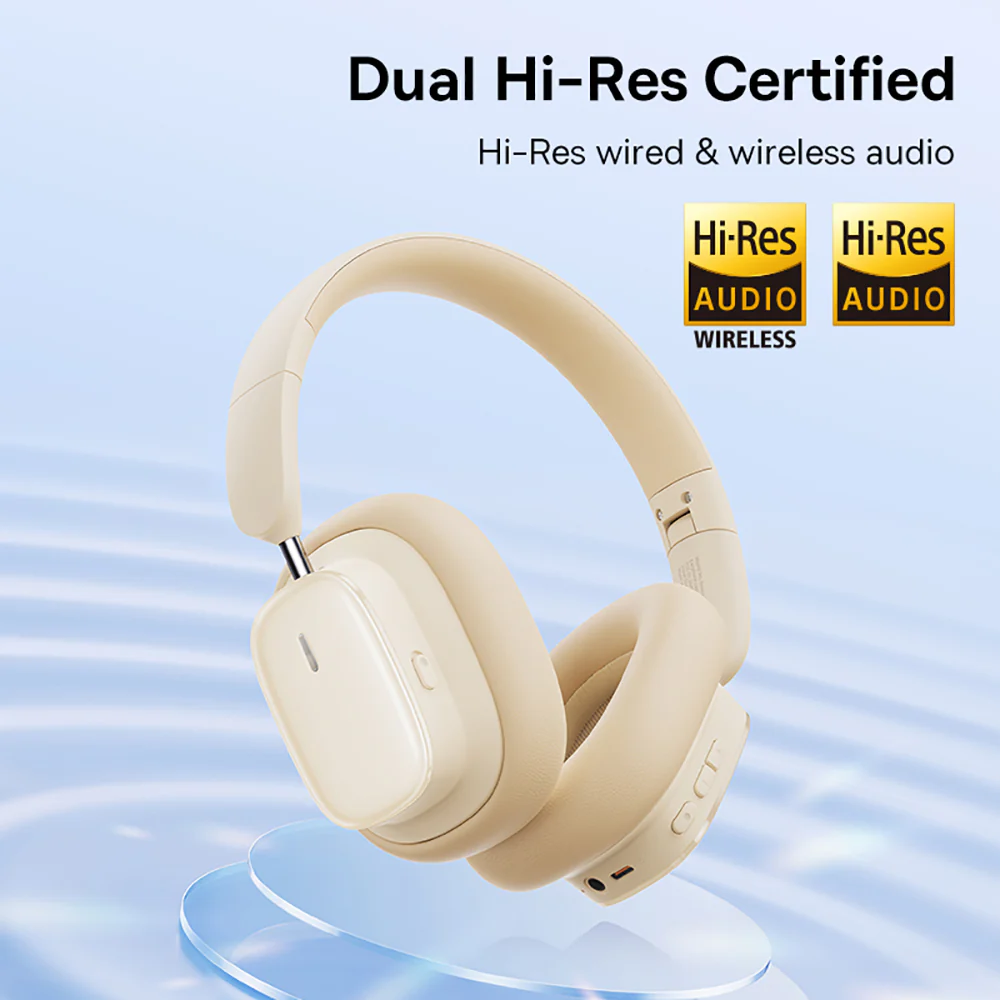 Baseus Bowie Series H1i Over-Ear Noise Cancelling Bluetooth Headphones - Starlight White, International Version - Image 5