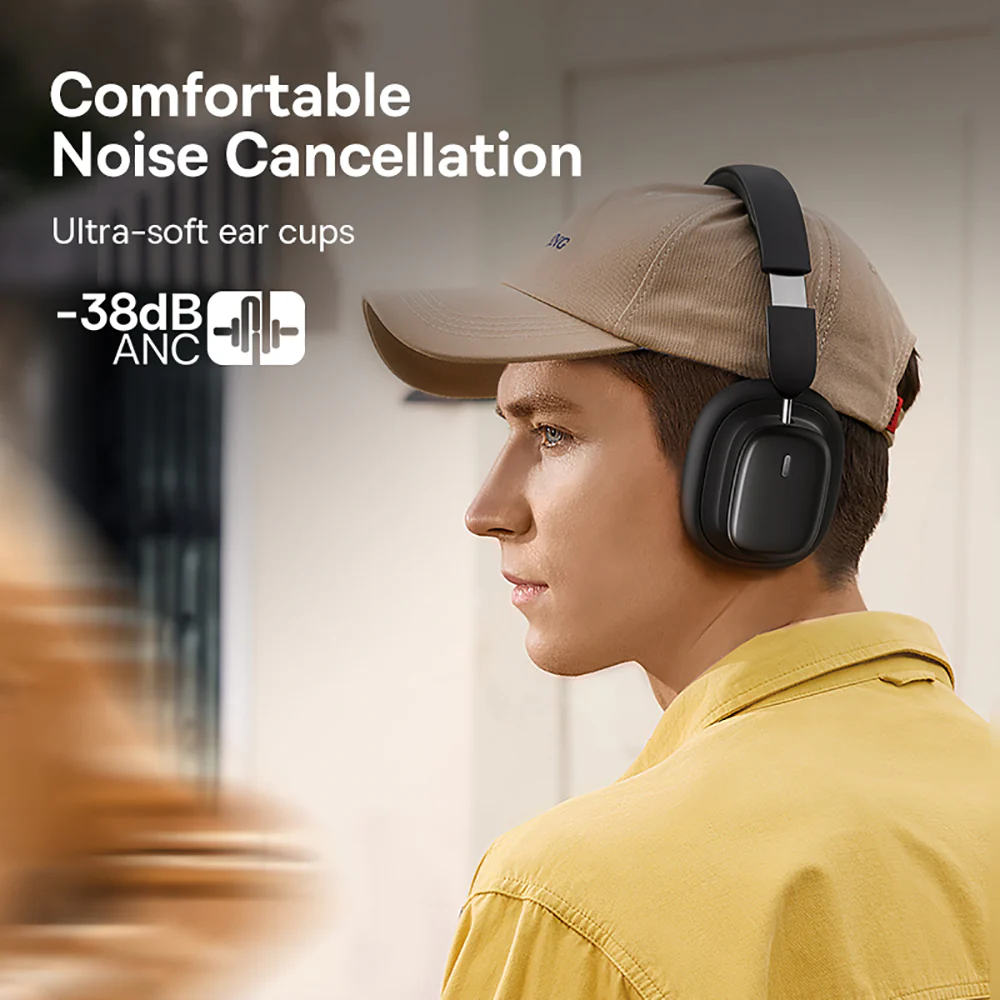 Baseus Bowie Series H1i Over-Ear Noise Cancelling Bluetooth Headphones - Starry Black - Image 5