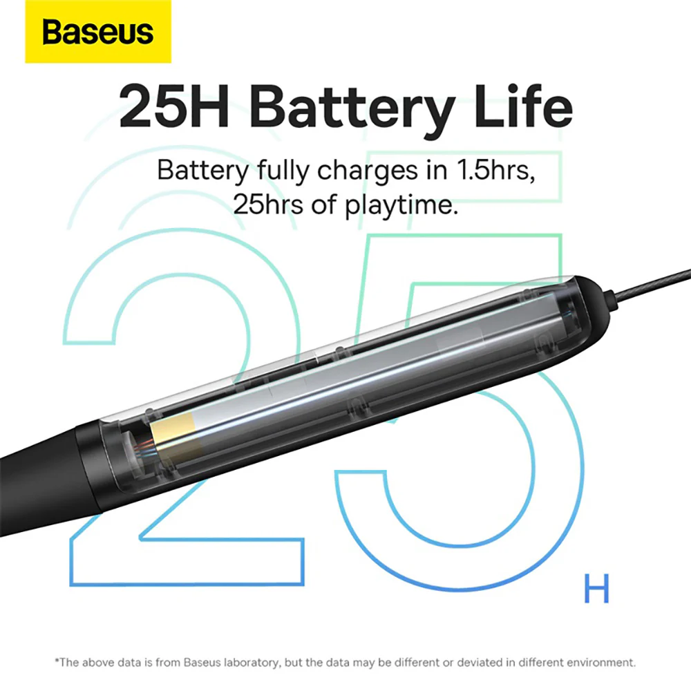 Baseus Bowie Series P1x In-Ear Neckband Bluetooth Earphones - Black - Image 2