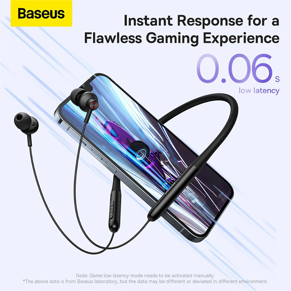 Baseus Bowie Series P1x In-Ear Neckband Bluetooth Earphones - Black - Image 3