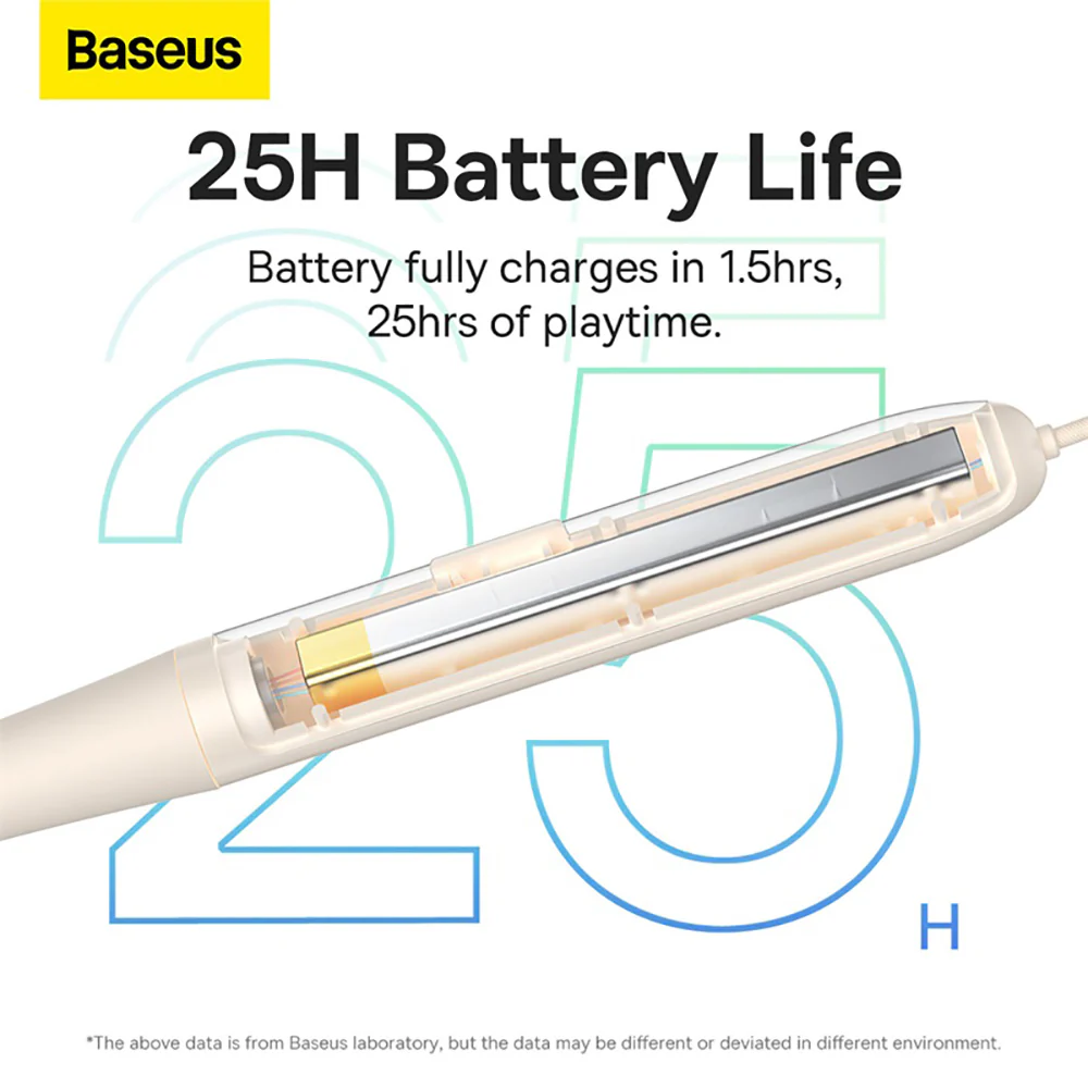 Baseus Bowie Series P1x In-Ear Neckband Bluetooth Earphones - Cream White - Image 2