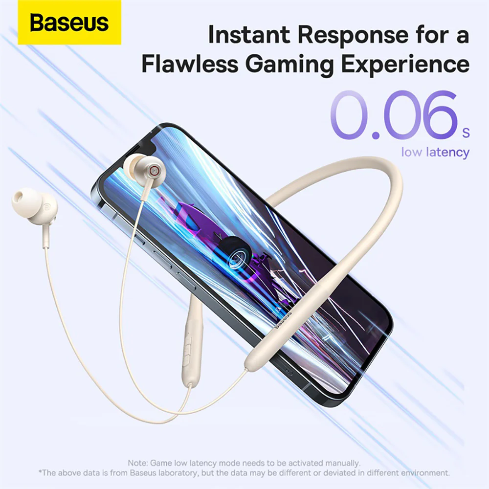Baseus Bowie Series P1x In-Ear Neckband Bluetooth Earphones - Cream White - Image 3