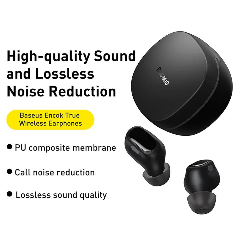 Baseus Bowie Series WM01 TWS True Wireless Bluetooth Earphones - Black