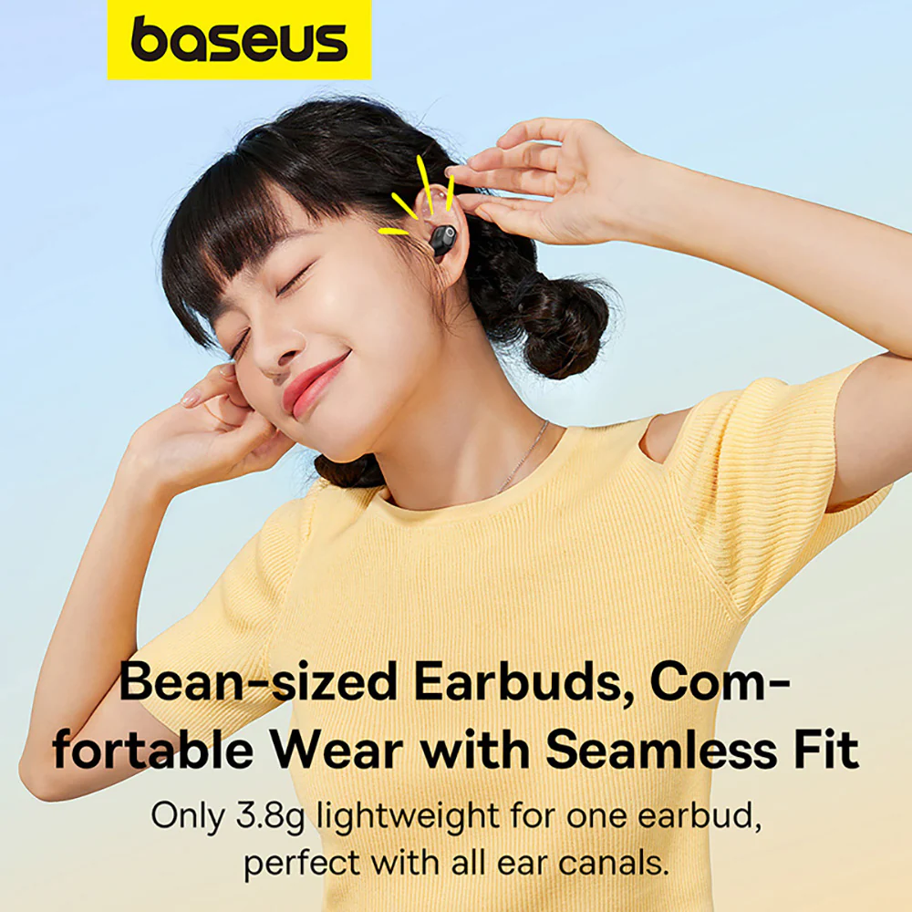 Baseus Bowie WM02 TWS True Wireless Bluetooth Earphones - Black - Image 3