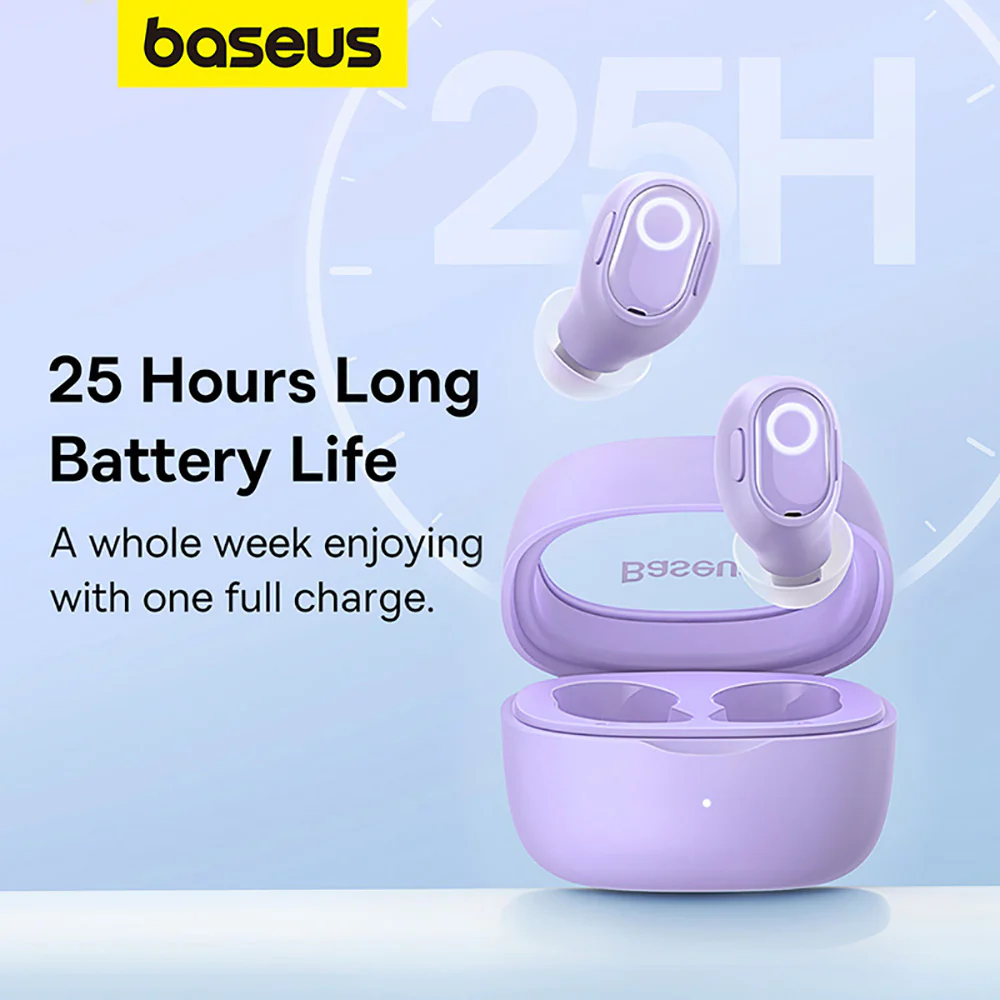 Baseus Bowie WM02 TWS True Wireless Bluetooth Earphones - Purple - Image 5