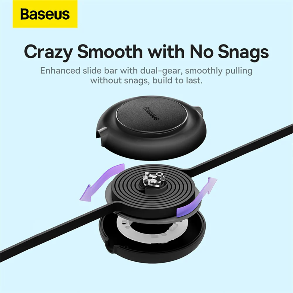 Baseus Bright Mirror 2 Series Retractable 3-in-1 Fast Charging Cable - 1.1m, Black - Image 5