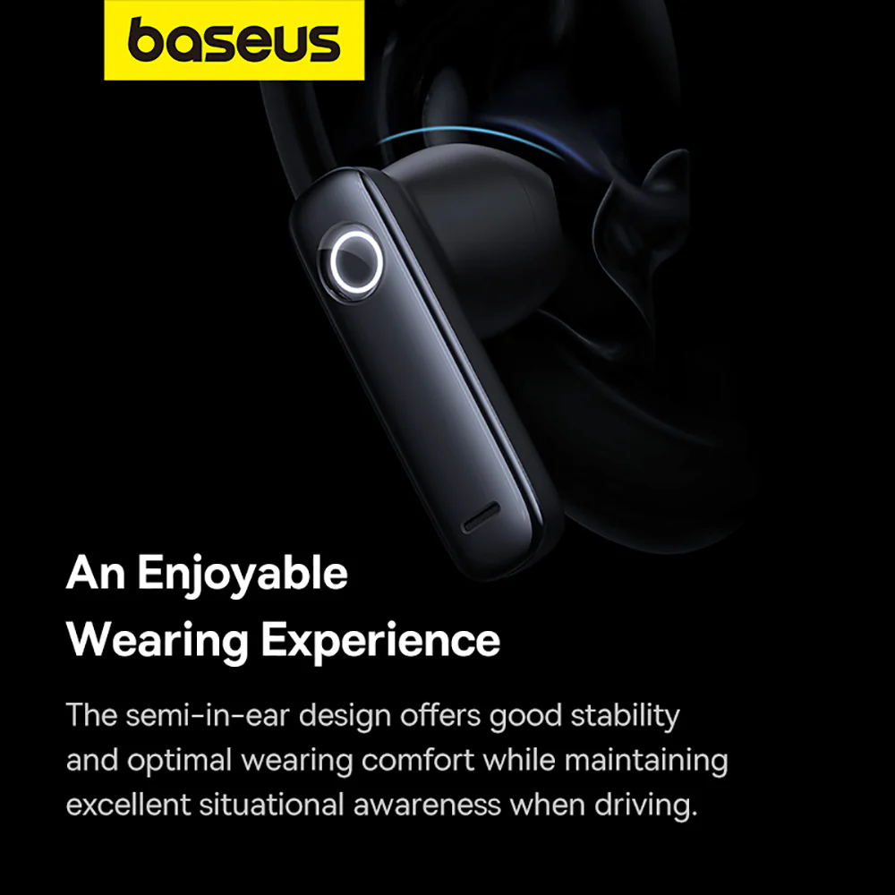 Baseus C-Mic CM10 Smart Unilateral Wireless Earphone for Car - Starry Black - Image 2