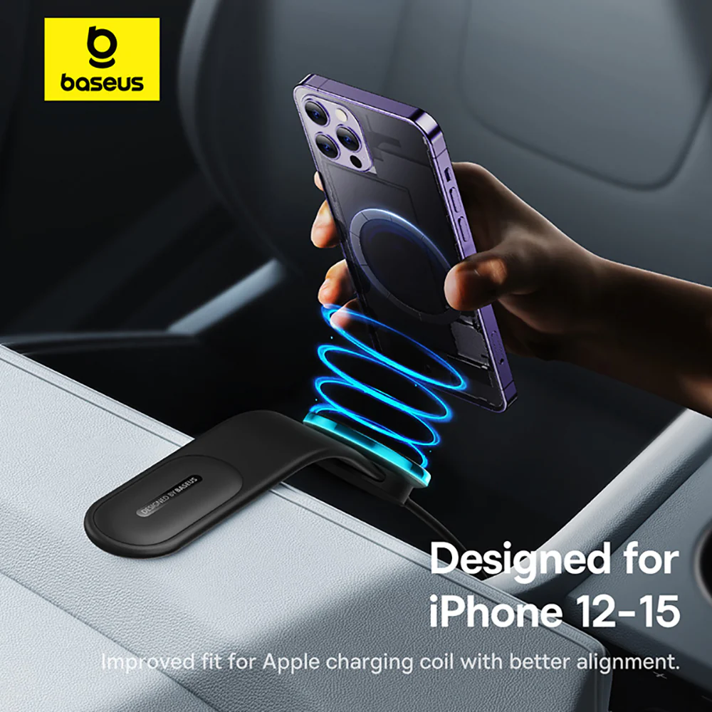 Baseus C02 Pro Magnetic Wireless Charging Car Mount - Starry Black - Image 4