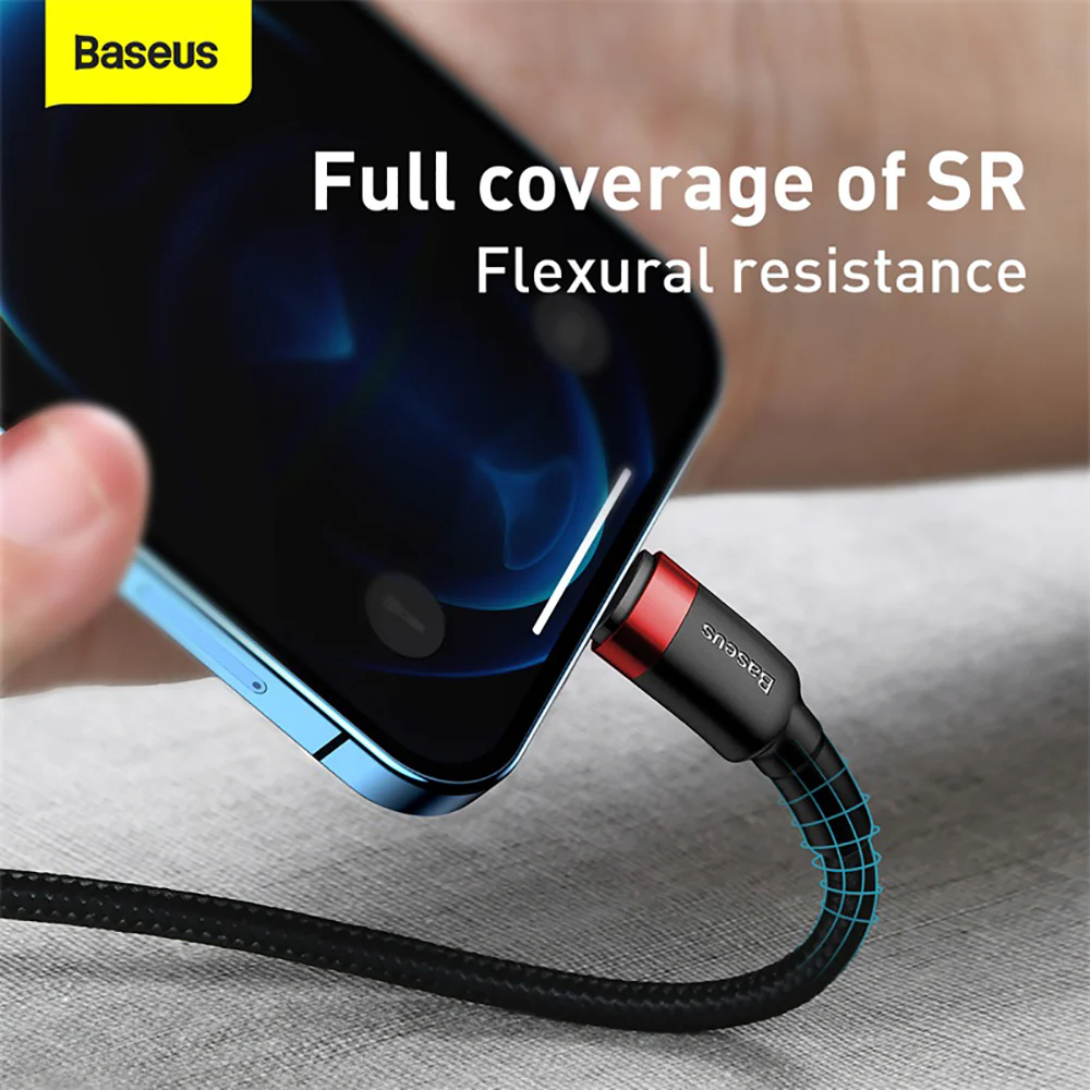 Baseus Cafule Flash Charge Data Cable Type-C to iP 20W 1m Red Black - Image 4