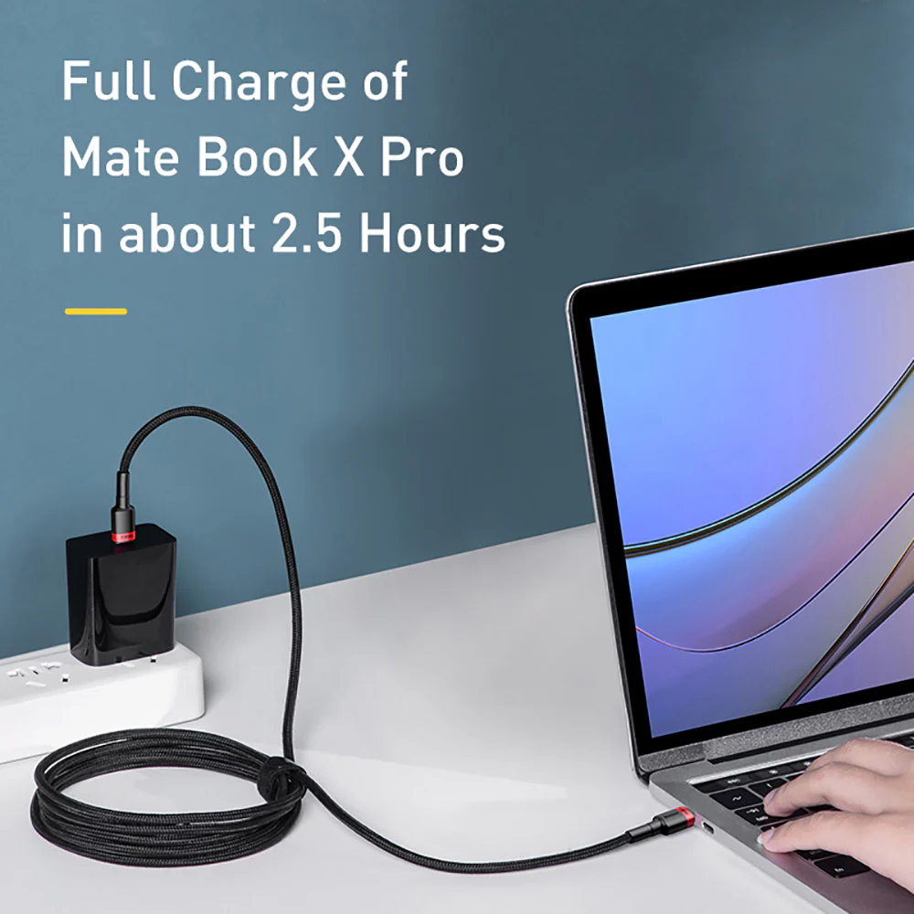 Baseus Cafule Flash Charging Cable Type-C PD 2.0 100W 2m Gray Black - Image 5