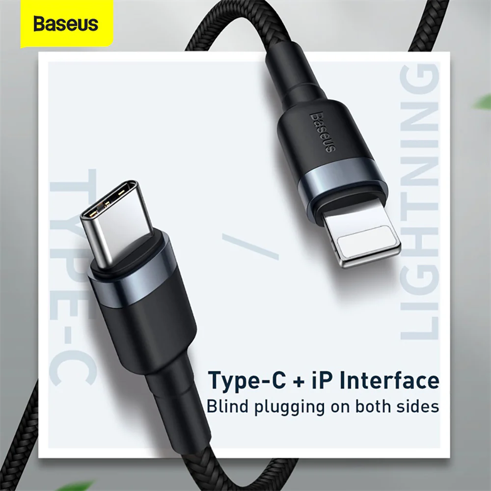 Baseus Cafule PD Flash Charge Data Cable Type-C to iP 20W 1m Gray Black - Image 2