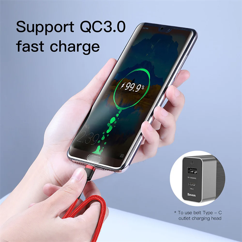 Baseus Cafule Series Type-C PD2.0 60W Fast Charging Cable 1M - Red - Image 5