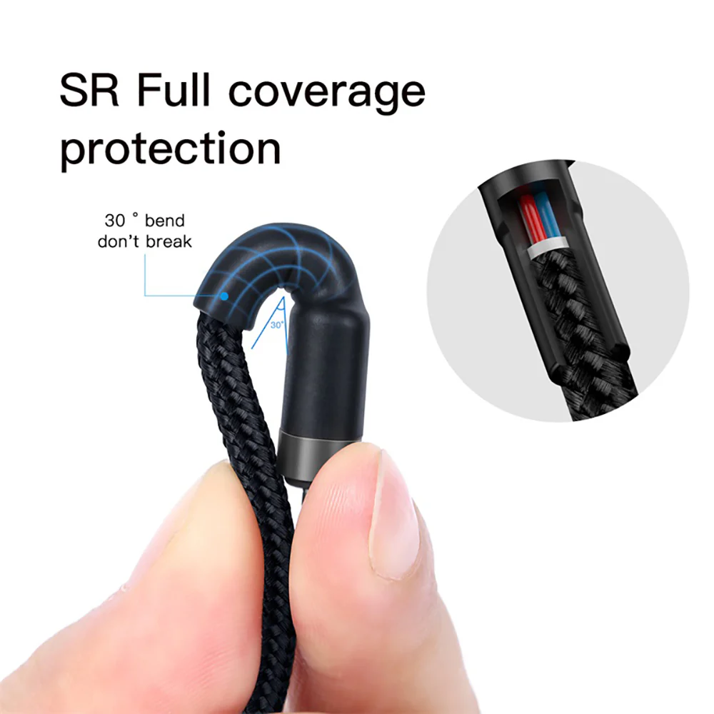 Baseus Cafule Series Type-C PD2.0 60W Fast Charging Cable 2M - Grey Black - Image 4